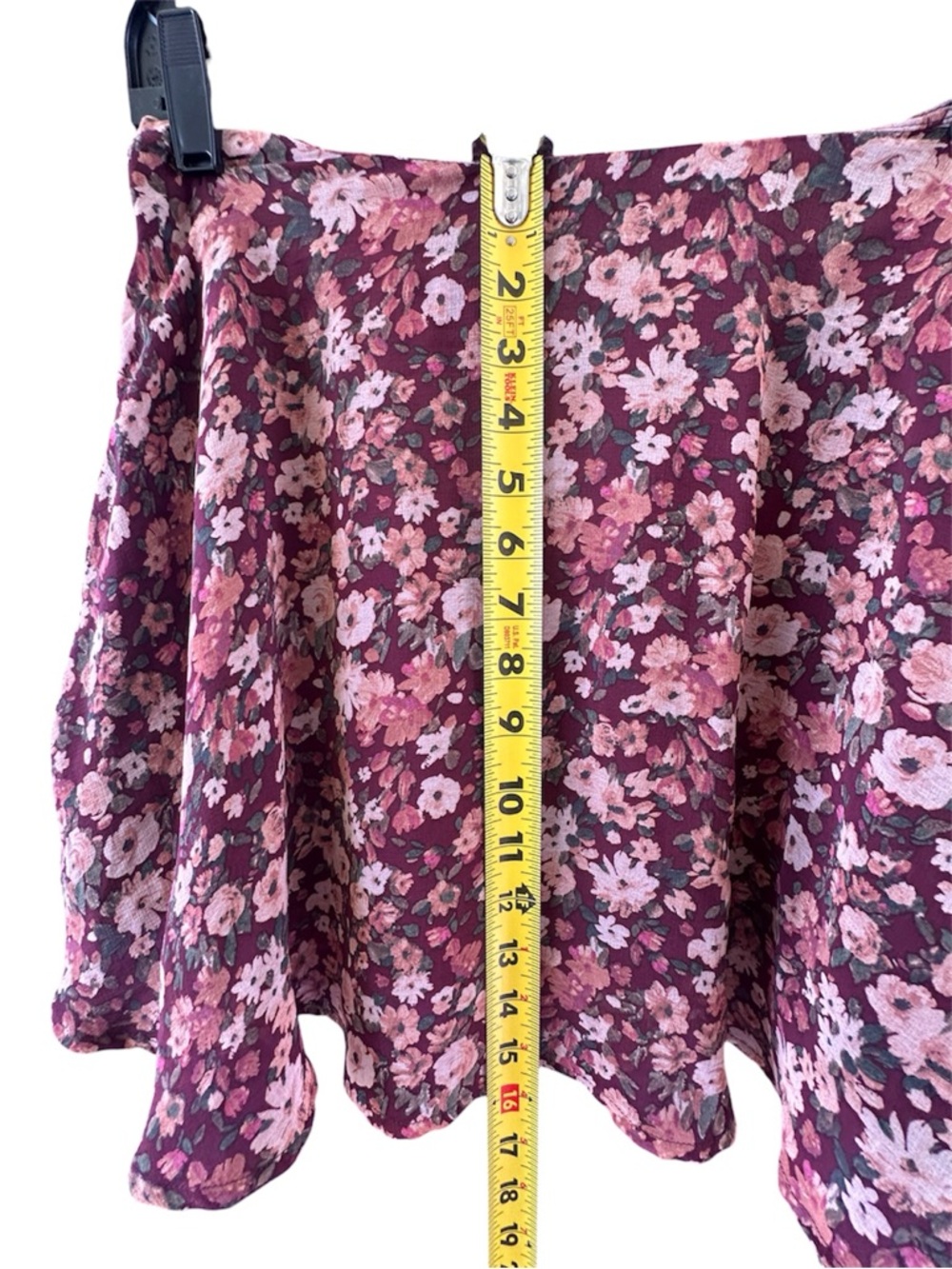 Altar'd State Floral Skirt in Burgundy and Pink - Picture 3 of 6